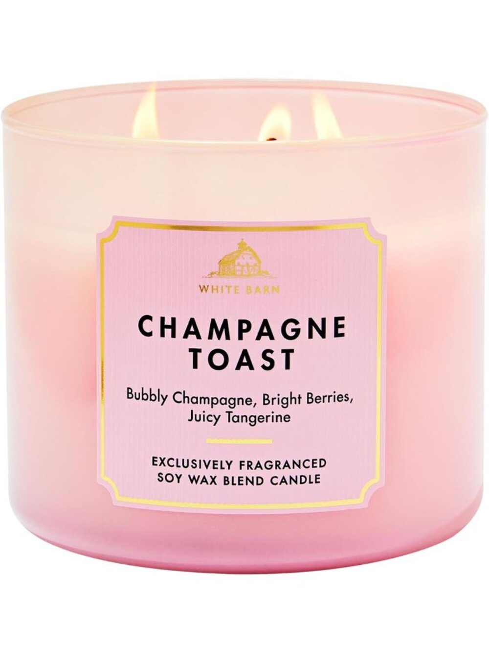 3-Wick Soy Wax Candle - Champagne Toast Scented, Long-Lasting Home Fragrance
